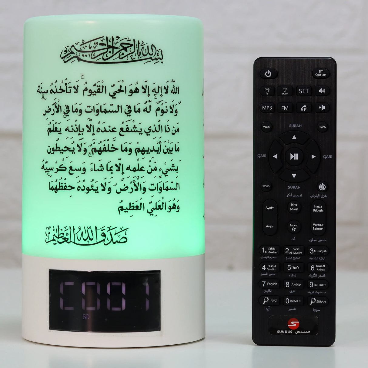 سماعة بلوتوث محمولة مع اضاءة وساعة مدمجة