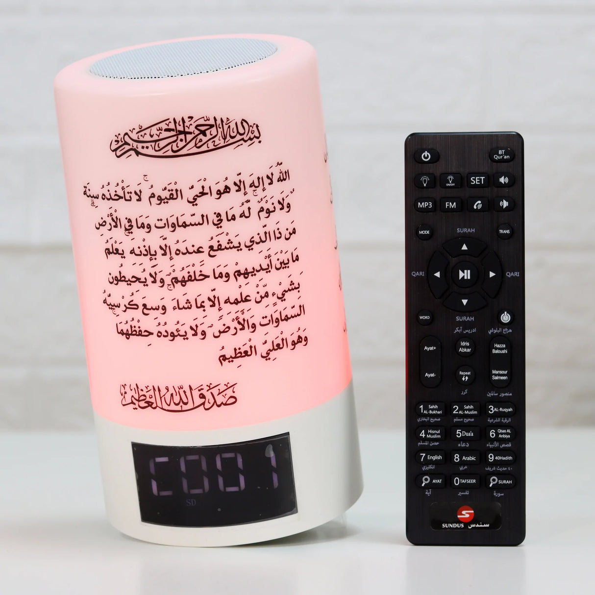 سماعة بلوتوث محمولة مع اضاءة وساعة مدمجة