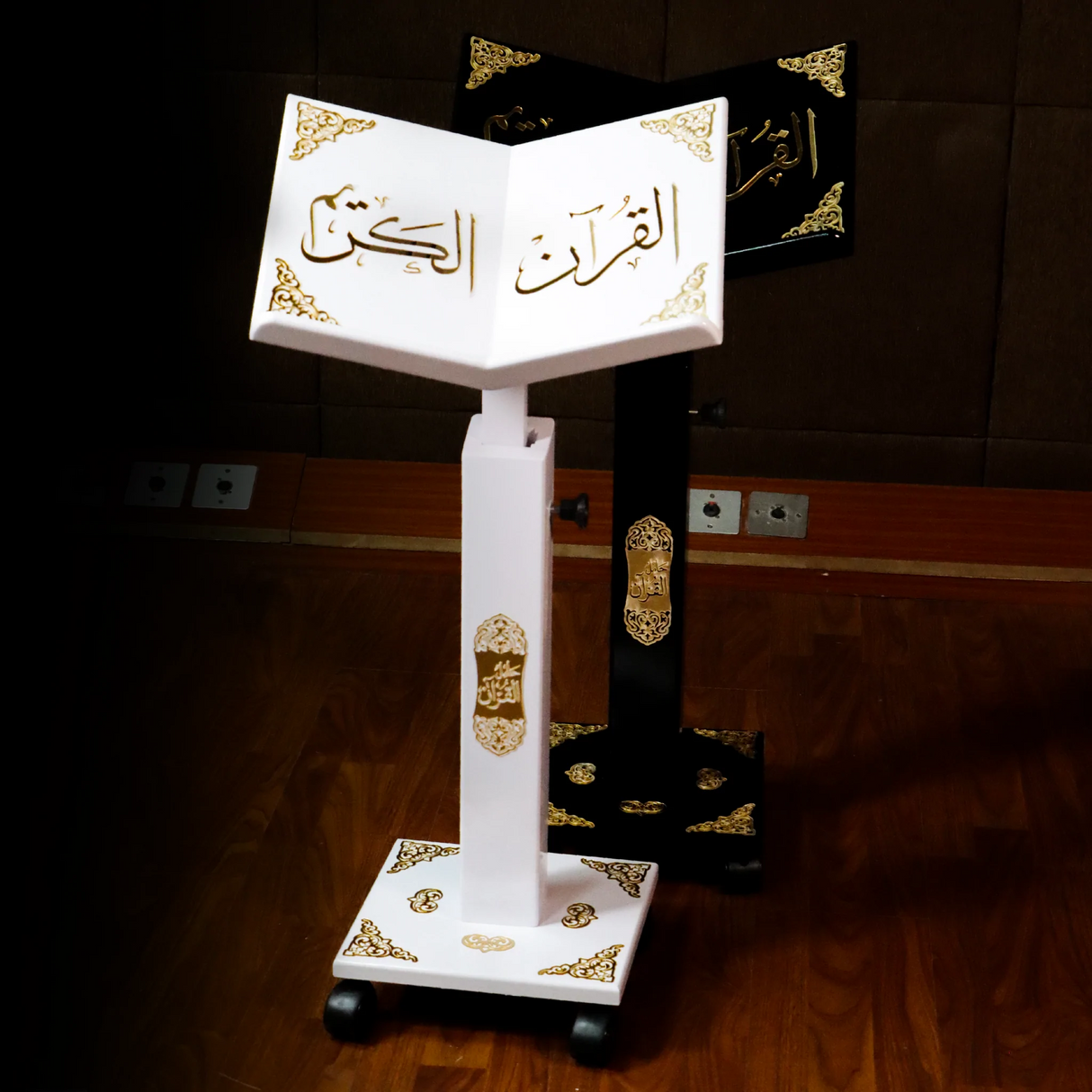 Qur'an Stand with 3D Golden Acrylic Decoration